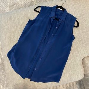 Everlane Silk Blouse Sleeveless Tank - Blue
